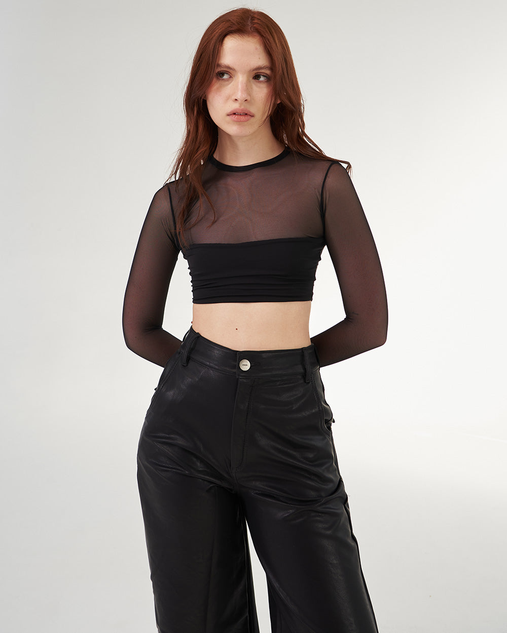 BLACK MESH TOP