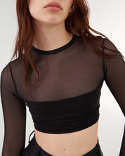 BLACK MESH TOP